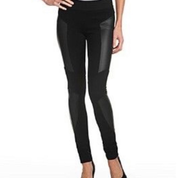 BCBGMAXAZRIA leggings with leather trim size XS - Picture 1 of 5